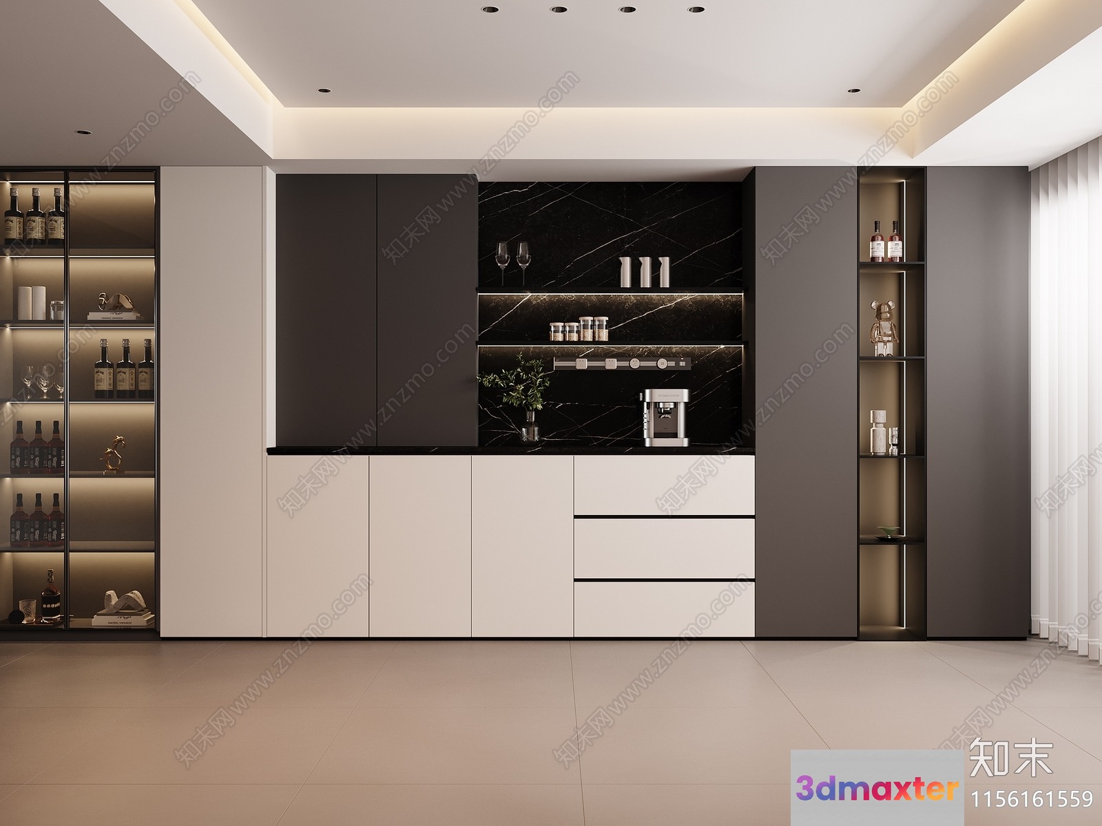Modern Kitchen Area 3D Model - 16379 - VRAY Render