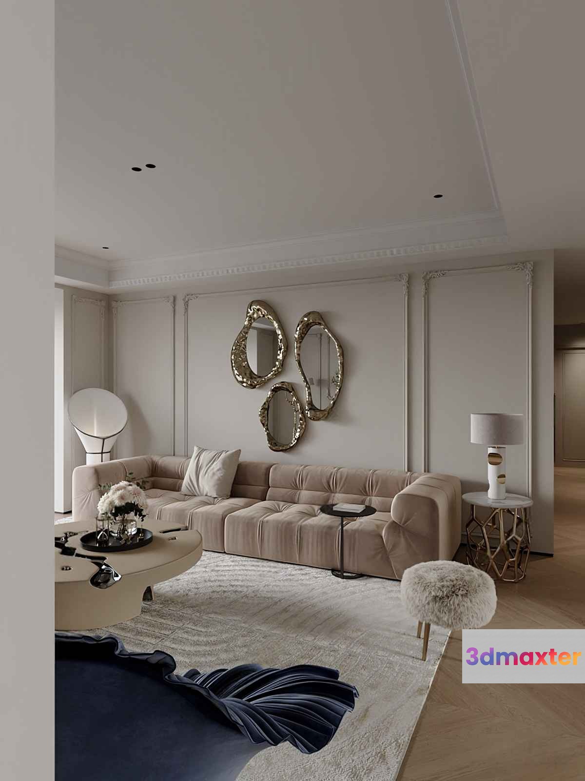 Modern Living Room 3D Model - 6032 - VRAY Render