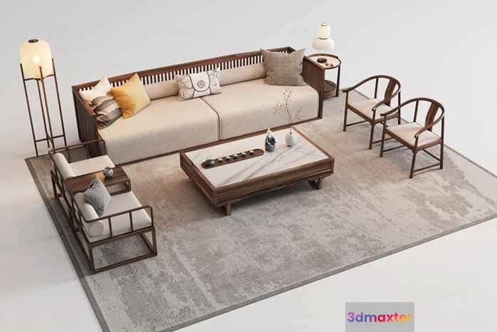 Modern Living Room 3D Model - 8056 - VRAY Render