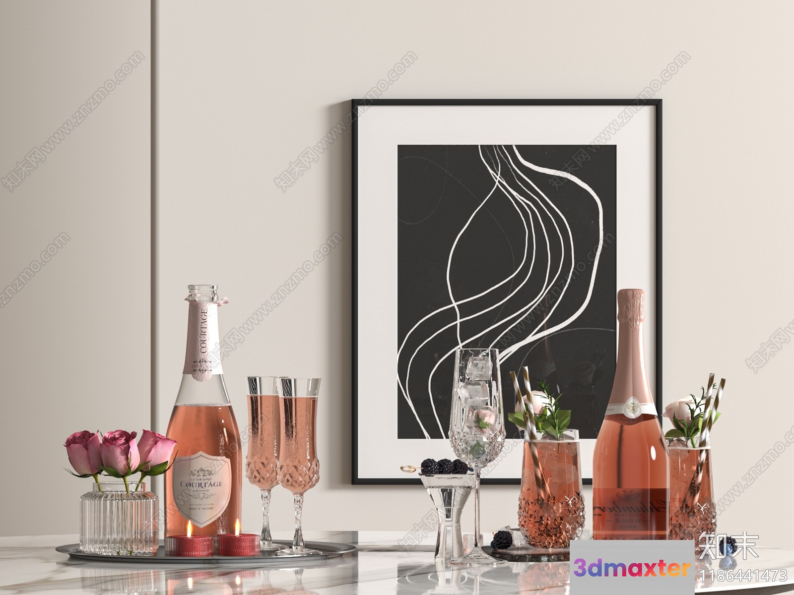 A Decorative Table Setting 3D Model - 3198 - VRAY Render