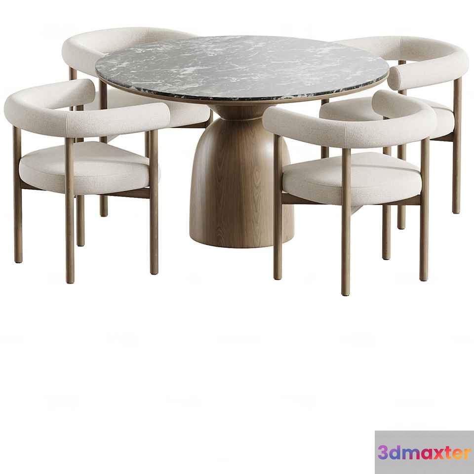 Modern Dining Set 3D Model - 7986 - CORONA Render