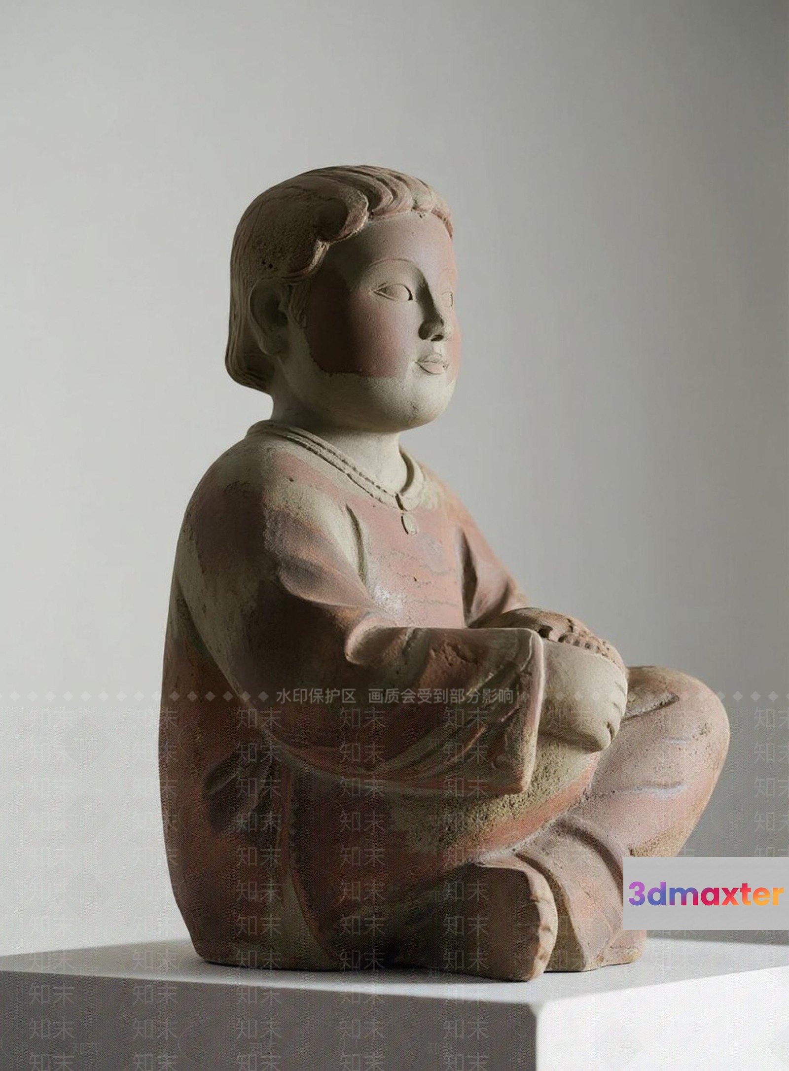 A Small Intricately Carved Statue 3D Model - 10401 - VRAY Render