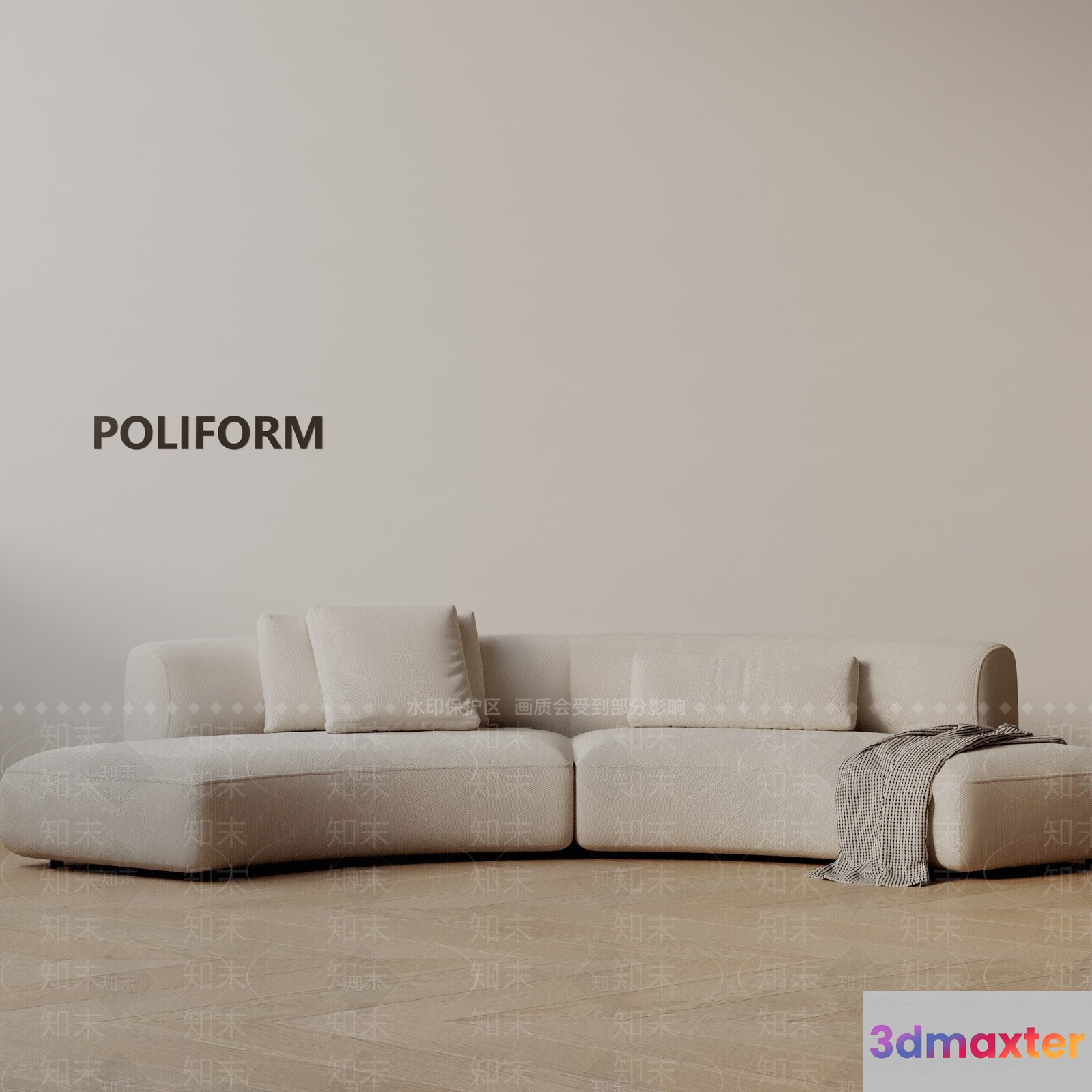 Modern Living Room 3D Model - 1055 - VRAY Render