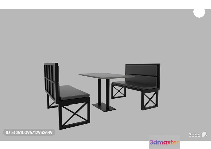 Modern Black Dining Set 3D Model - 3058 - VRAY Render