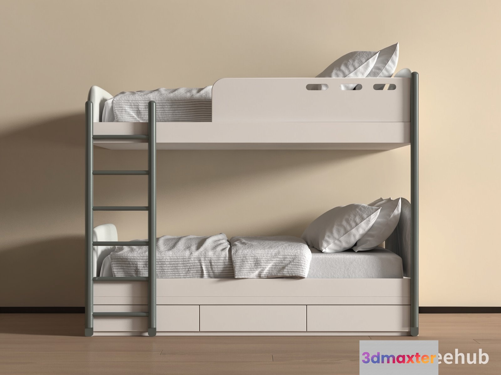 Bunk Bed With Drawers 3D Model - 20840 - VRAY Render