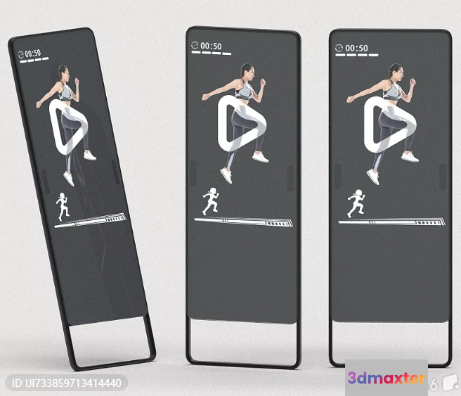 Three Smartphones With A Fitness App On The Screen 3D Model - 11686 - VRAY Render