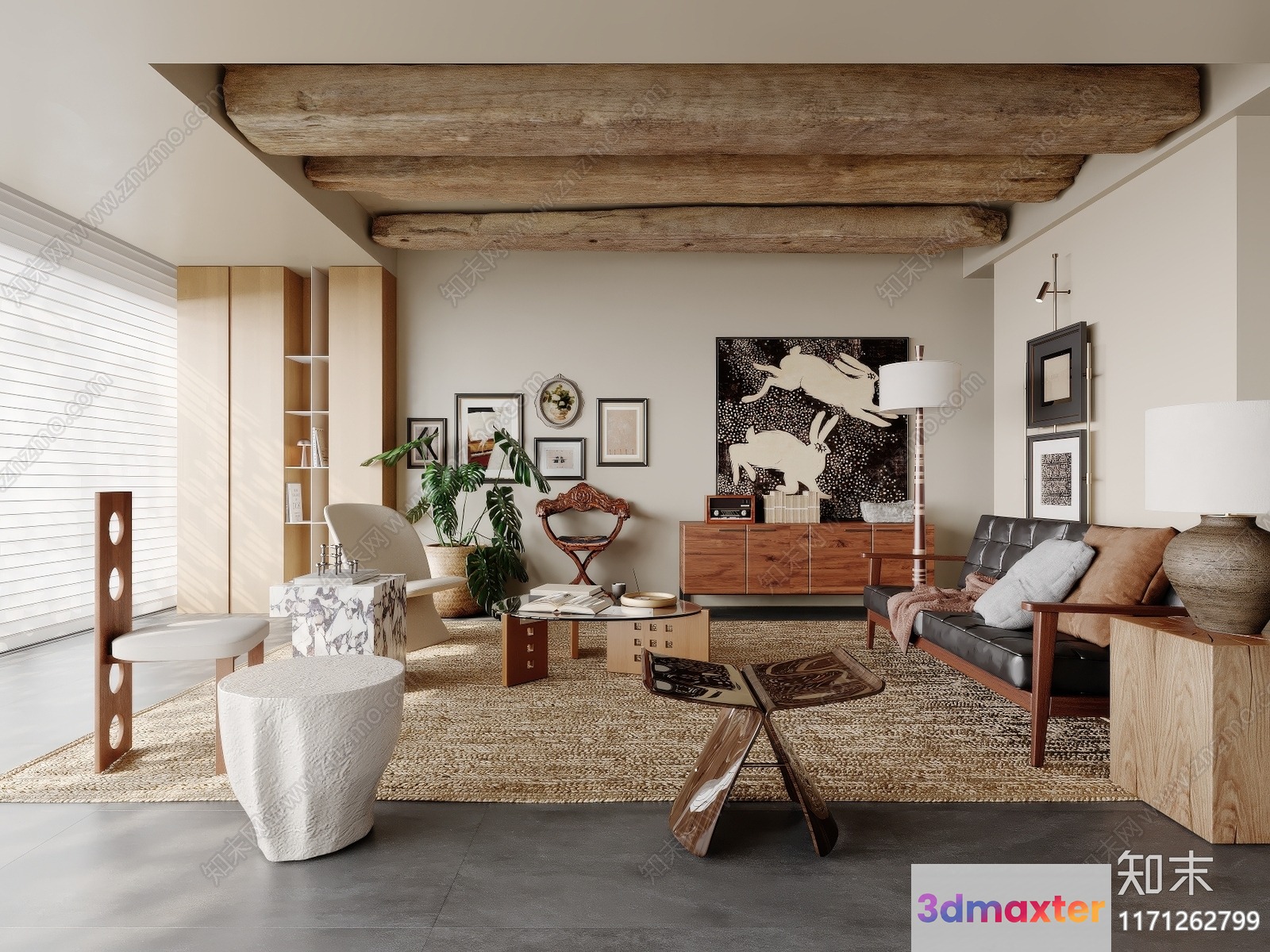 Modern Living Room 3D Model - 17154 - VRAY Render