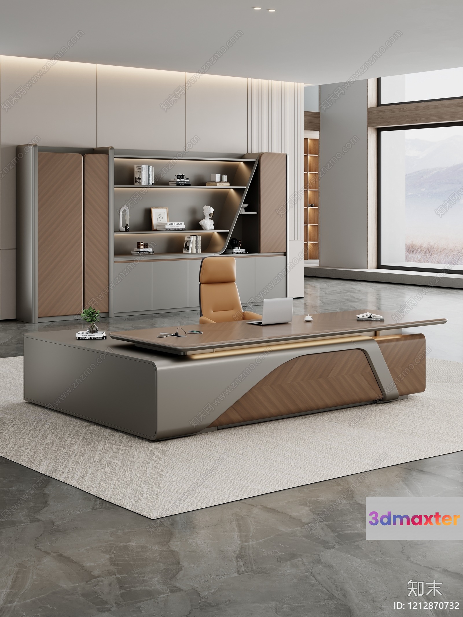 Modern Office Desk 3D Model - 20143 - VRAY Render