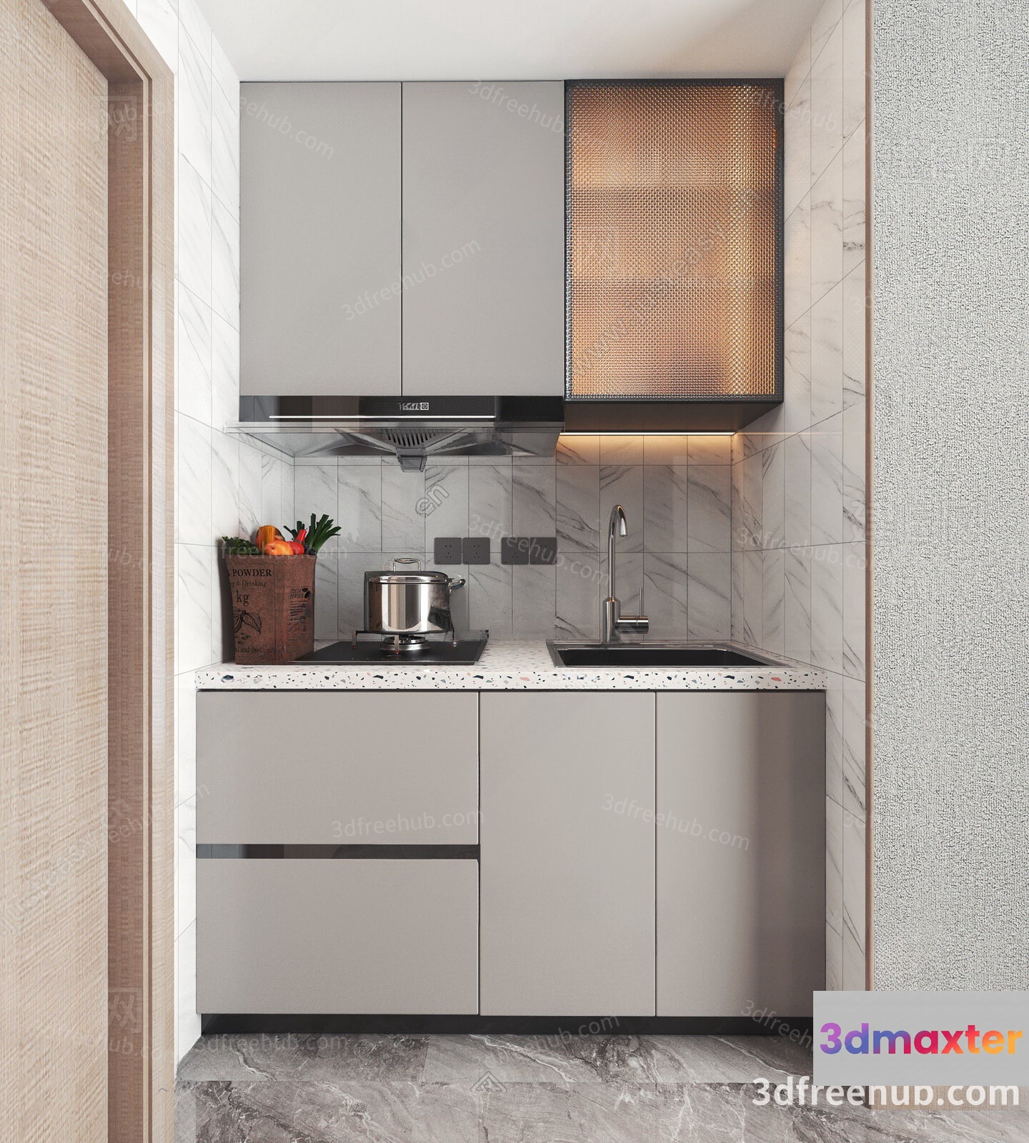 Small Kitchen Area 3D Model - 22675 - VRAY Render