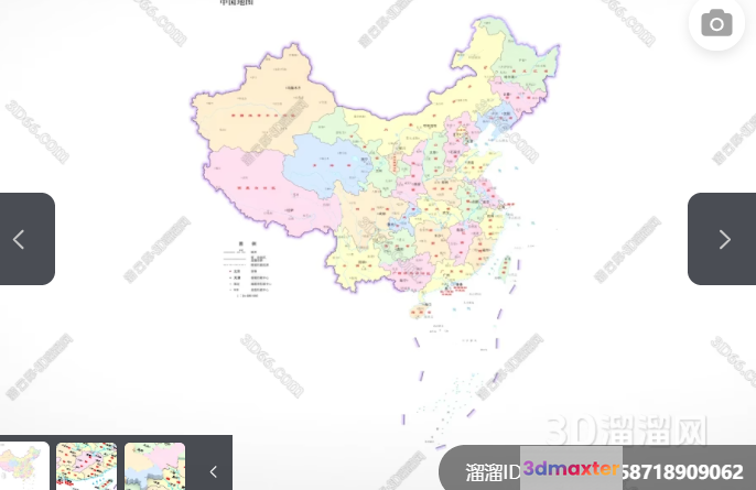 A Map Of China 3D Model - 3940 - VRAY Render