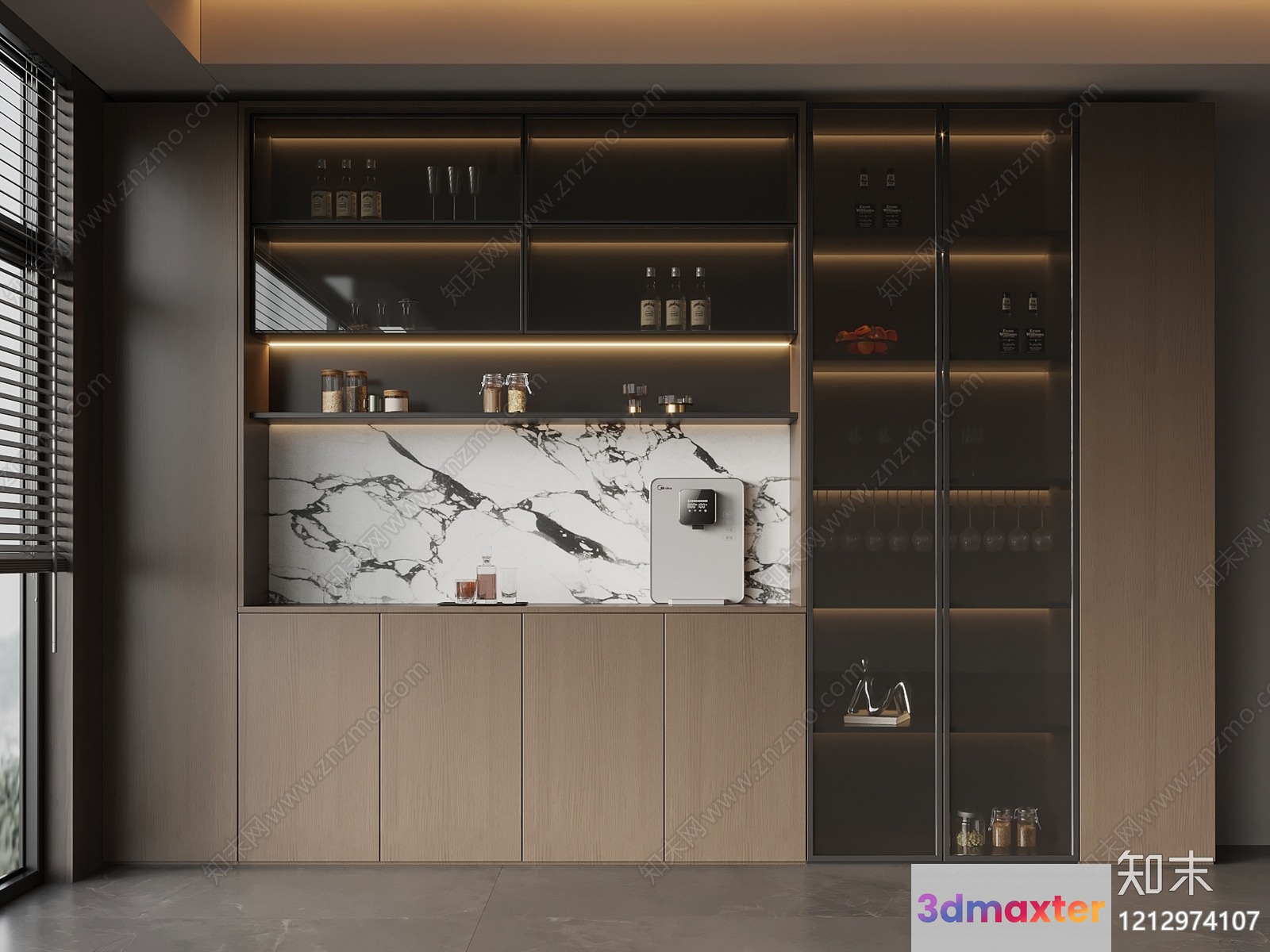 Modern Kitchen Design 3D Model - 7032 - VRAY Render