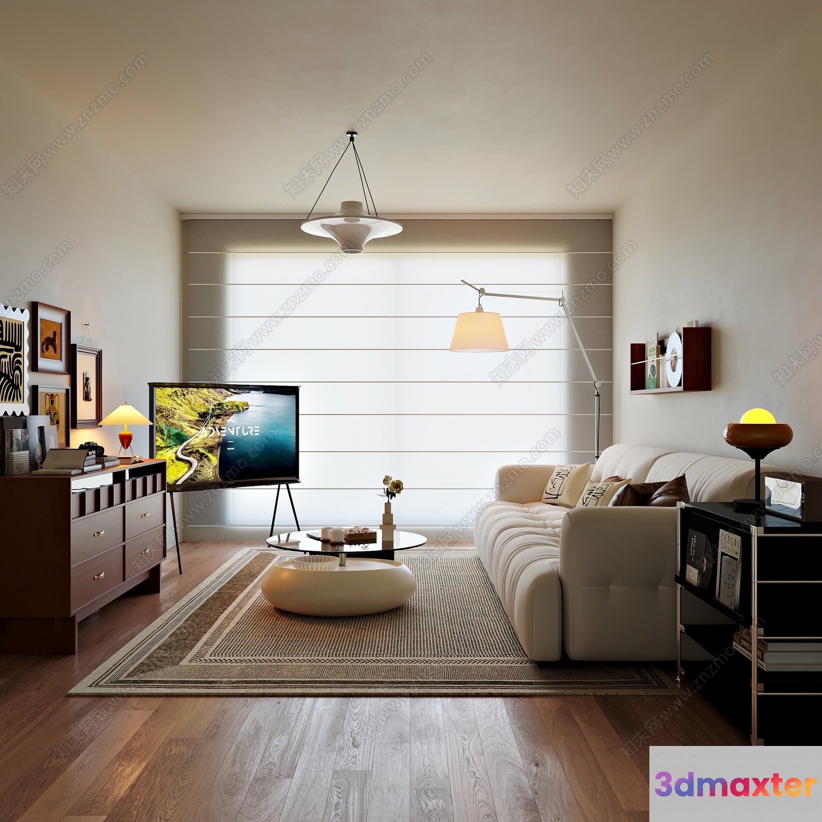 Modern Living Room 3D Model - 5620 - VRAY Render