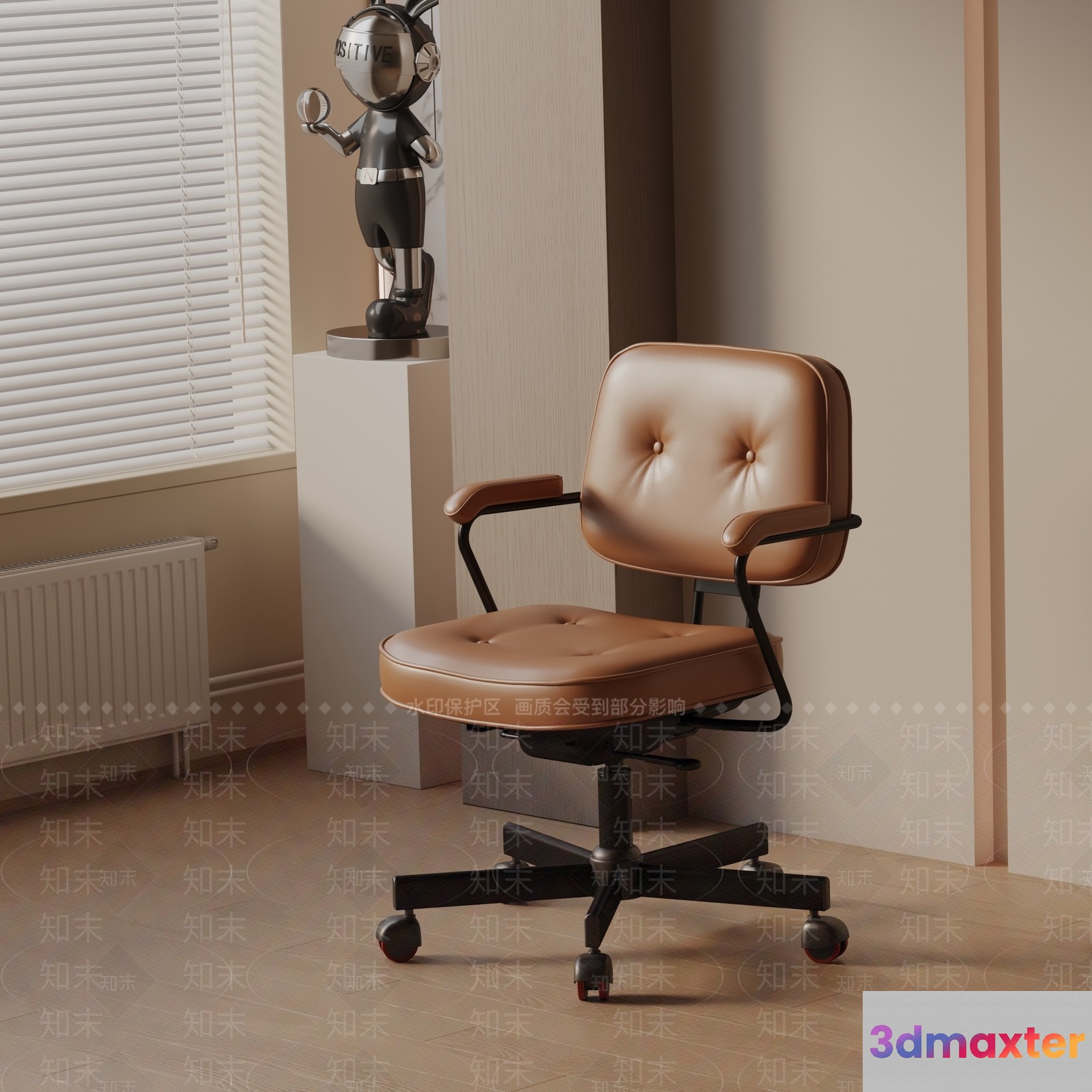 A Beige Office Chair 3D Model - 16888 - VRAY Render