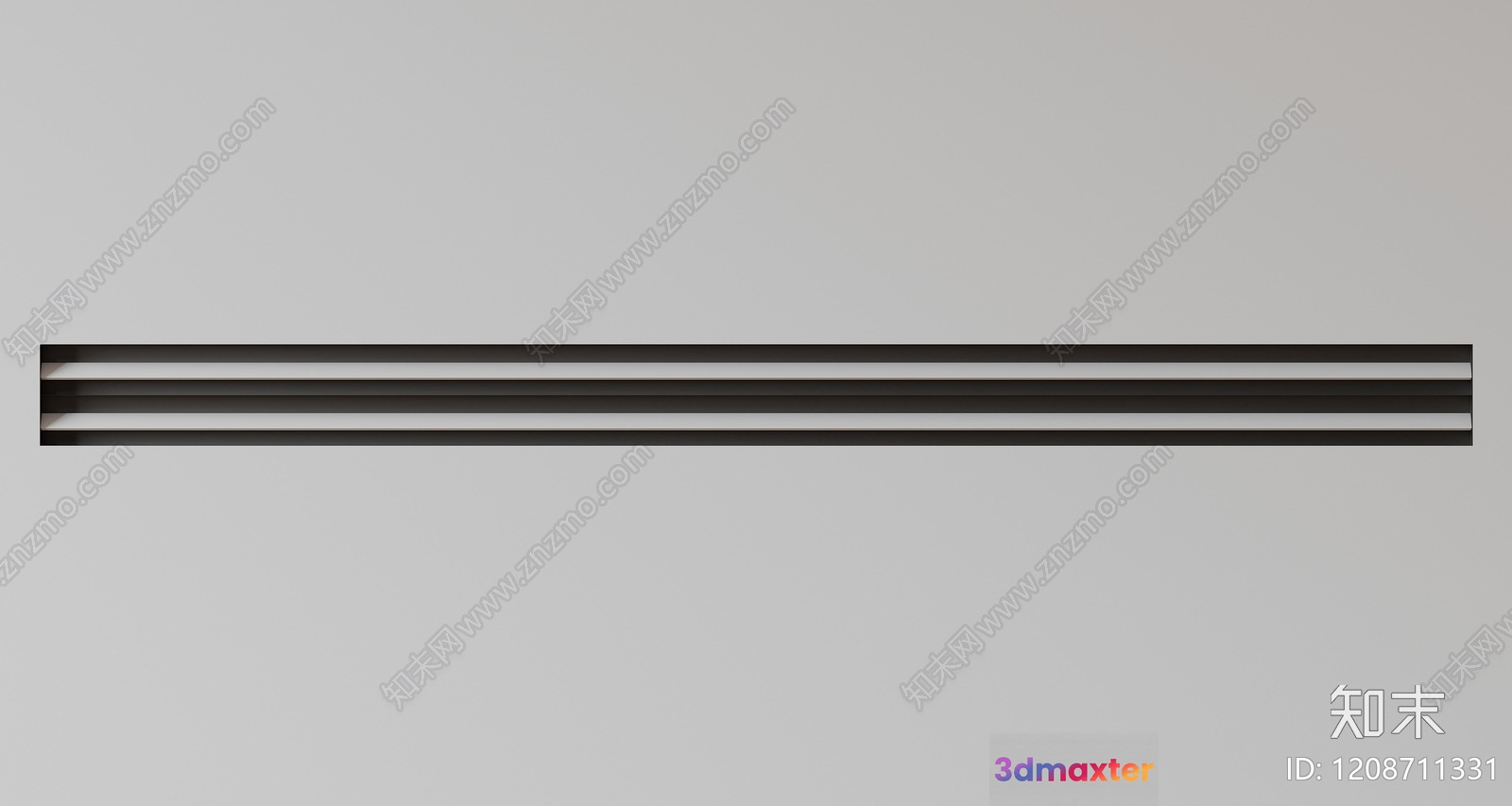 A Long Black Horizontal Bar 3D Model - 16415 - VRAY Render