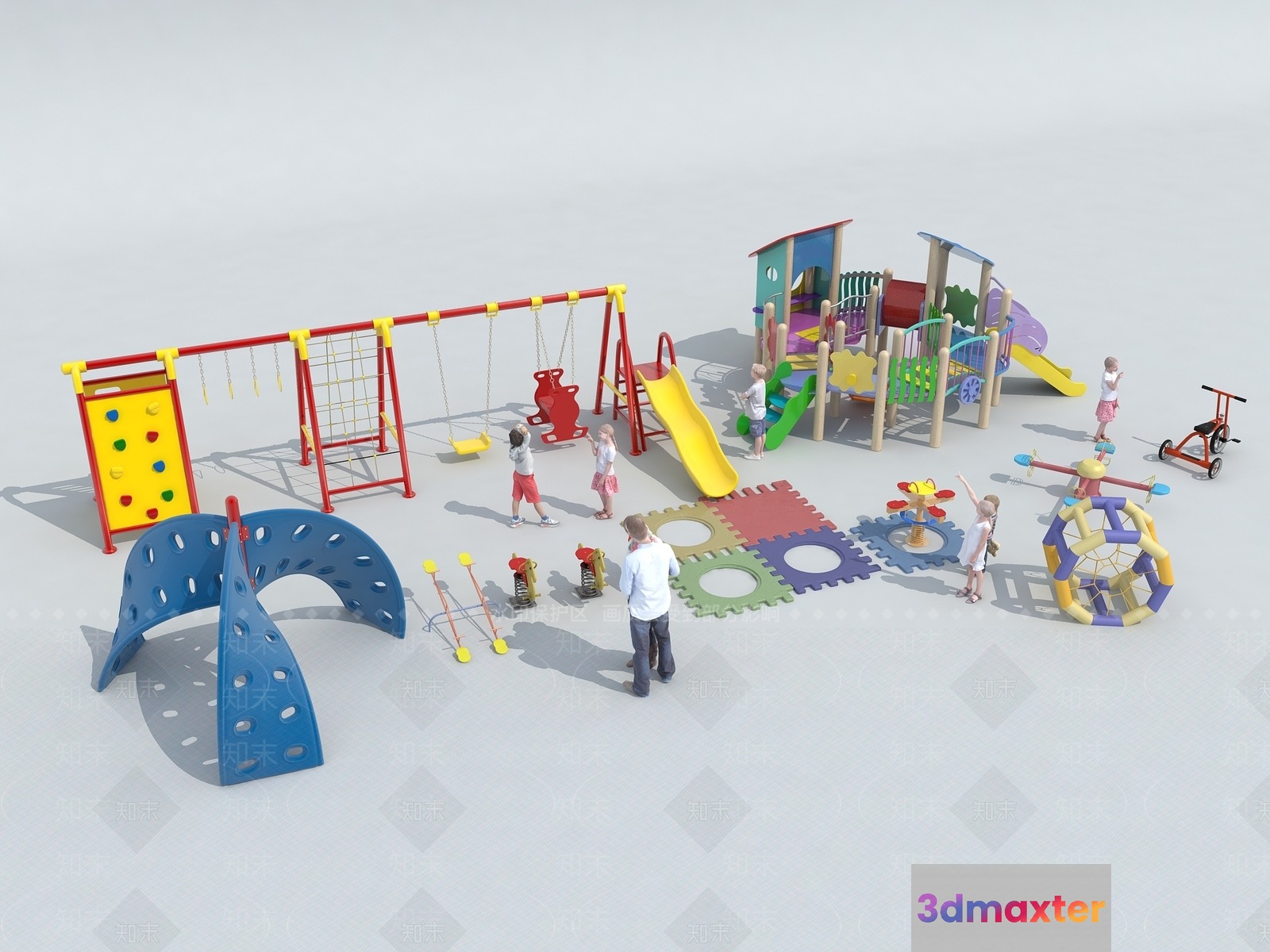 A Colorful Playground 3D Model - 10876 - VRAY Render
