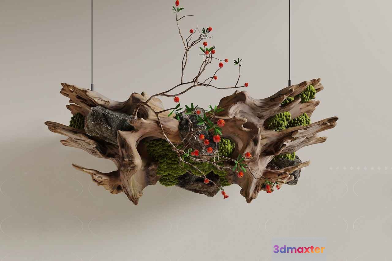 A Decorative Wooden Piece 3D Model - 2767 - VRAY Render