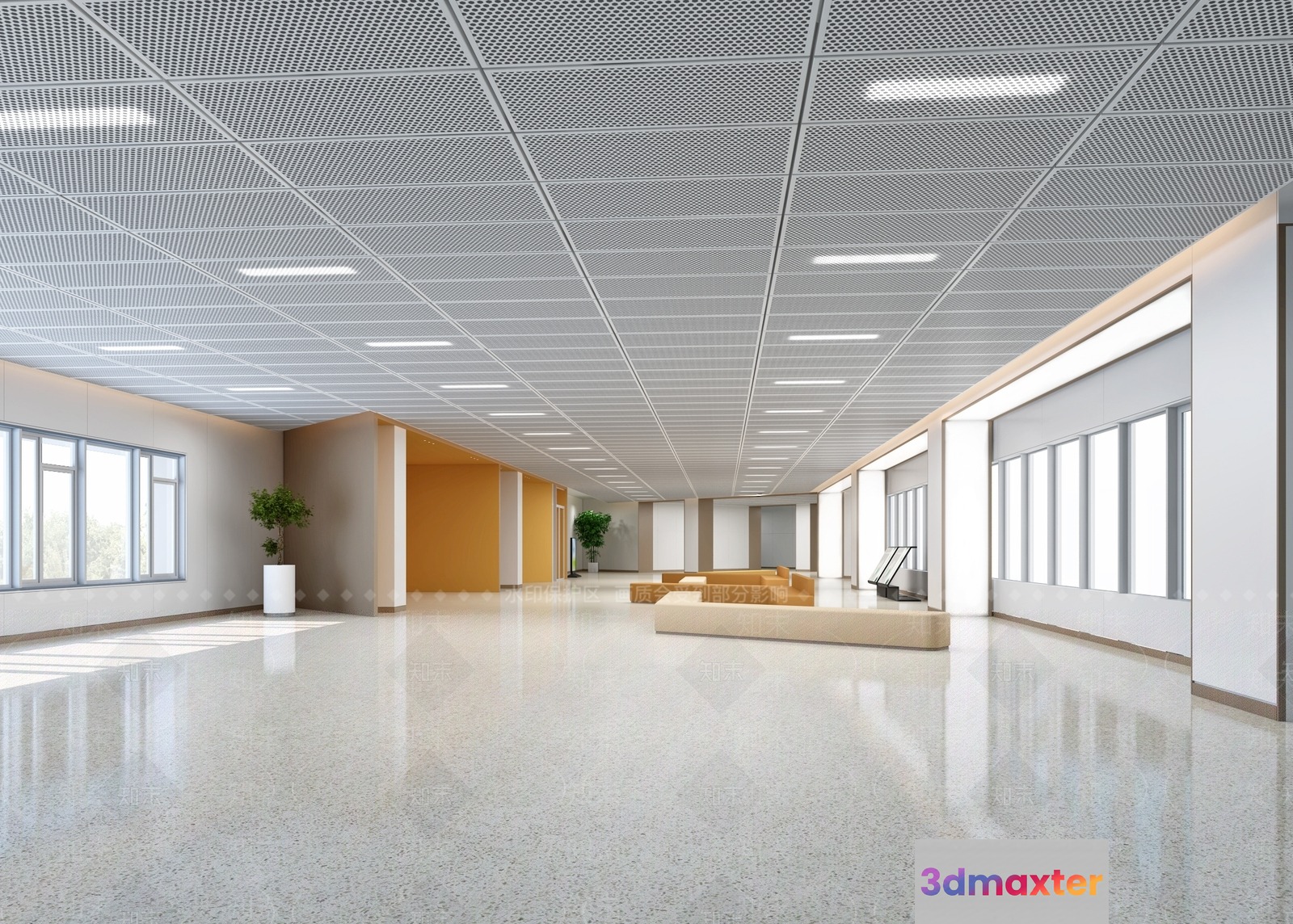 A Large Empty Room 3D Model - 4323 - VRAY Render