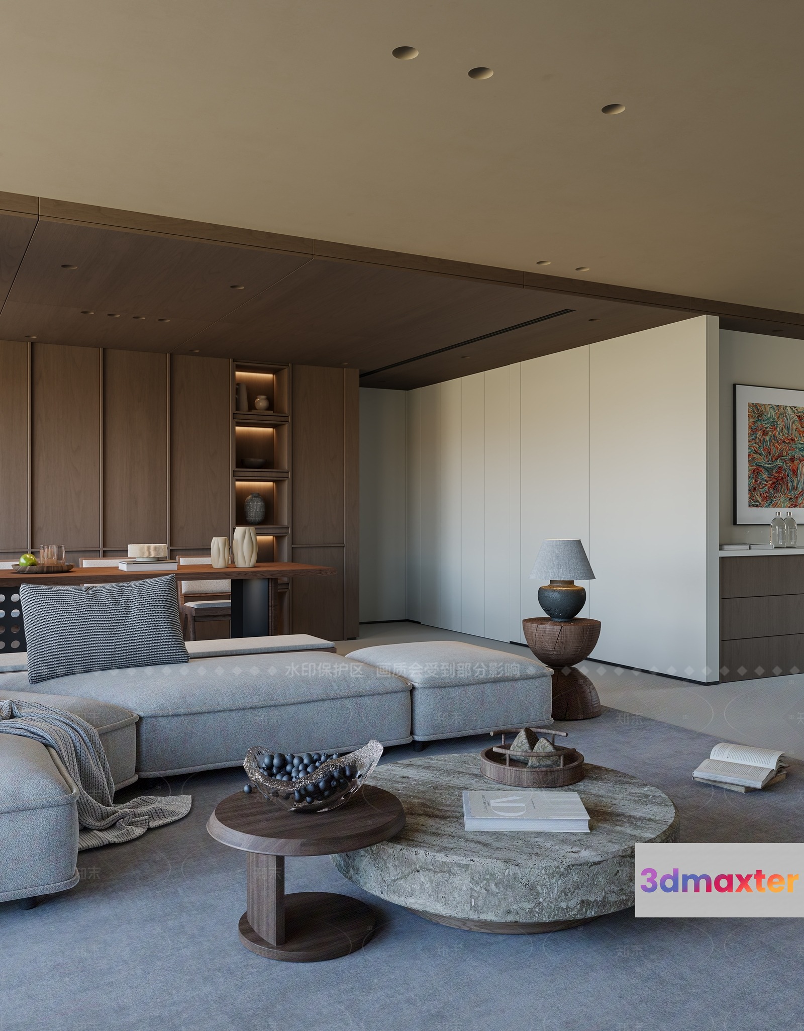 Modern Living Room 3D Model - 11575 - VRAY Render