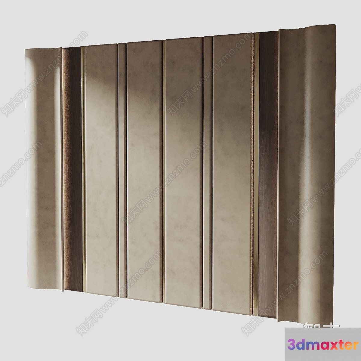 A Beige Wall With Vertical Stripes 3D Model - 15275 - VRAY Render