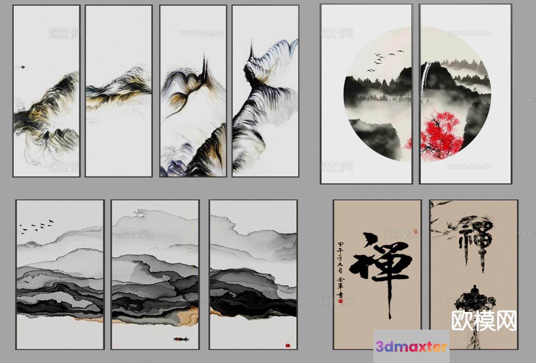 Traditional Asian Art 3D Model - 8529 - VRAY Render