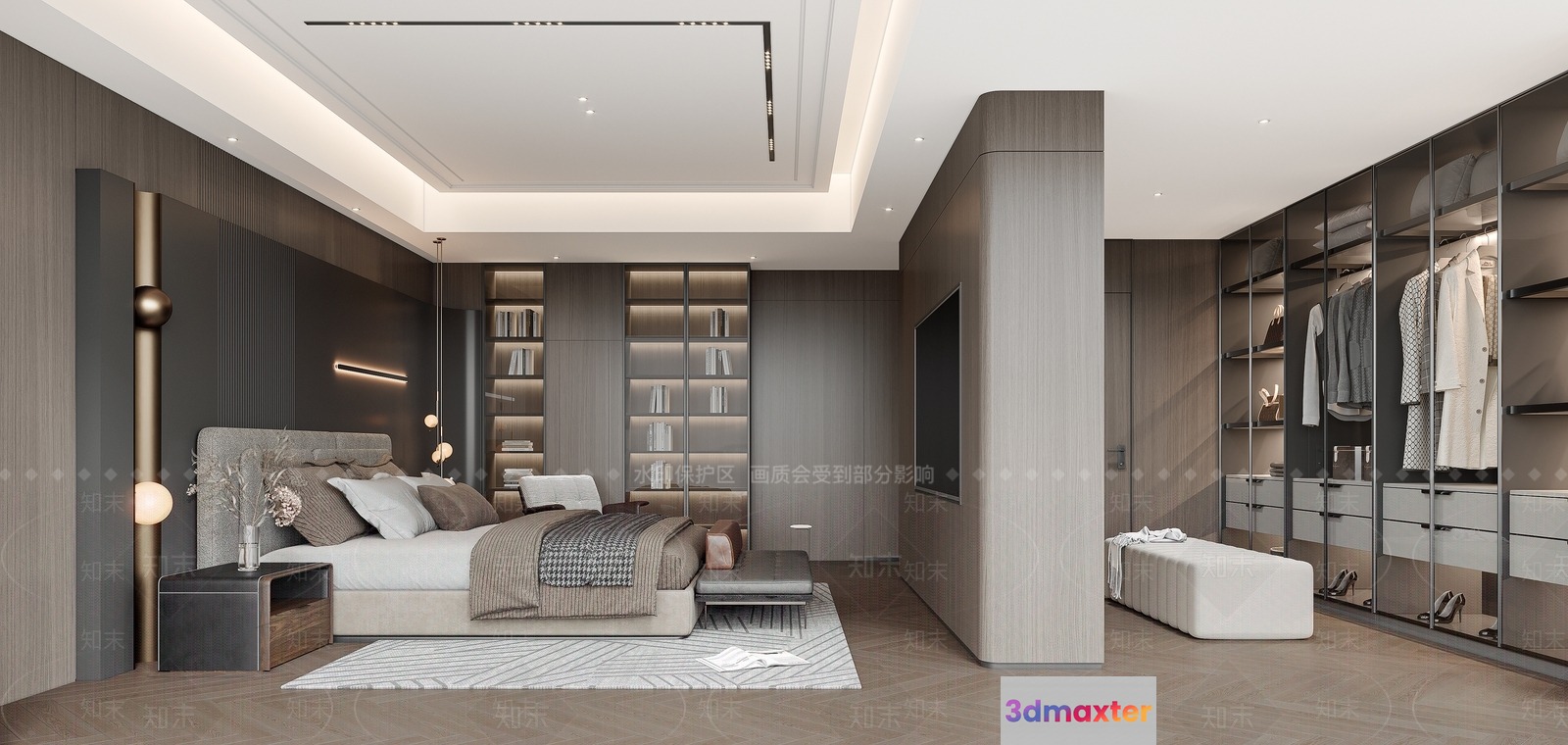 Modern Master Bedroom 3D Model - 2812 - CORONA Render