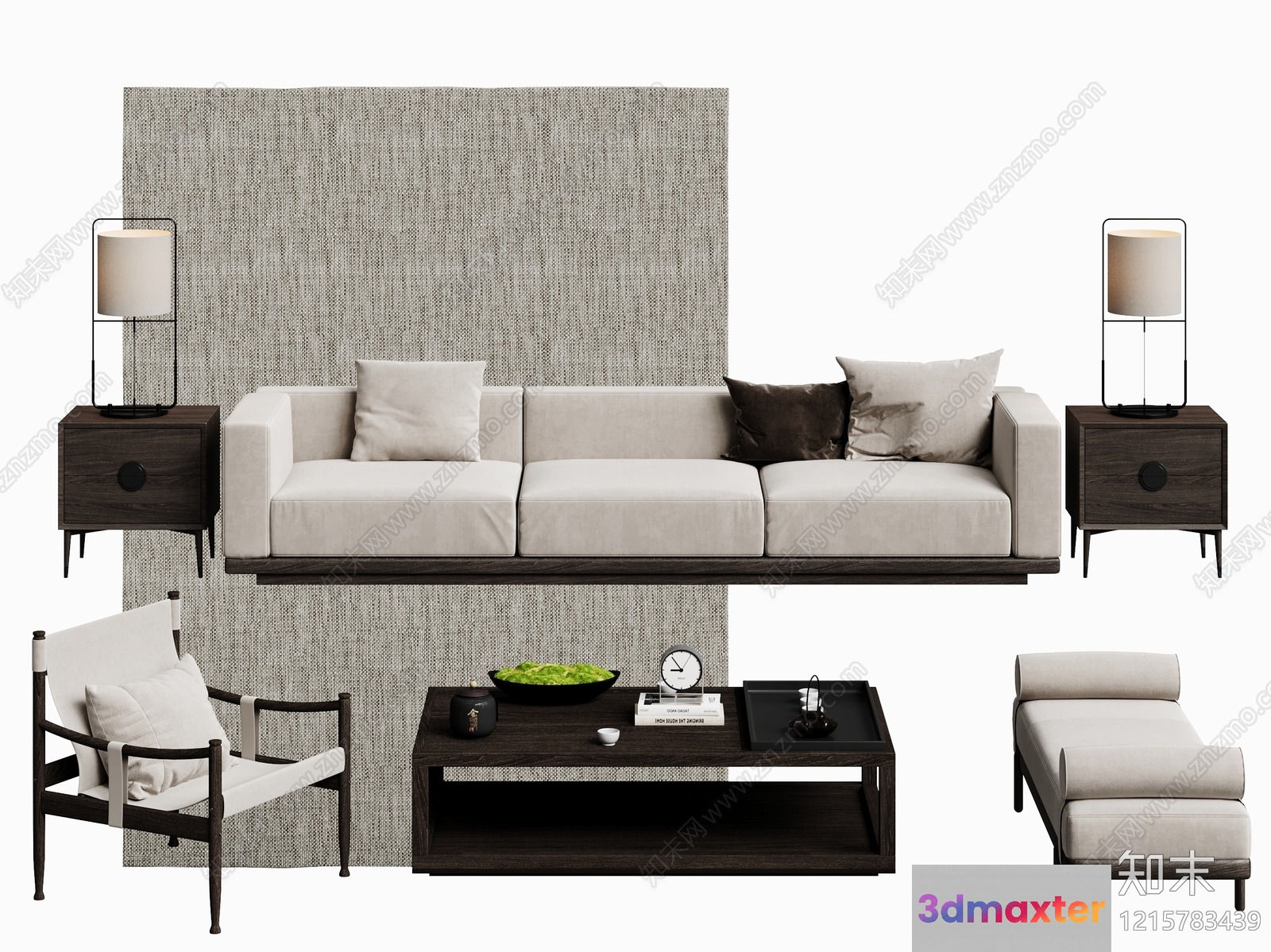 Modern Living Room 3D Model - 12584 - VRAY Render