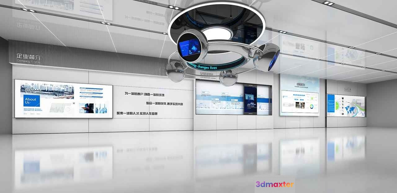 A Futuristic High-Tech Room 3D Model - 7772 - VRAY Render