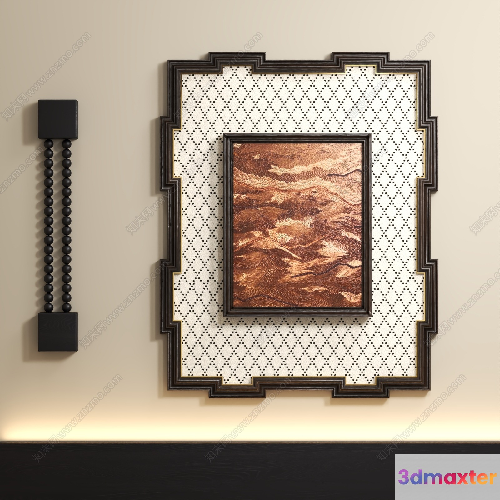 A Framed Picture Hangs On A Wall 3D Model - 10639 - VRAY Render