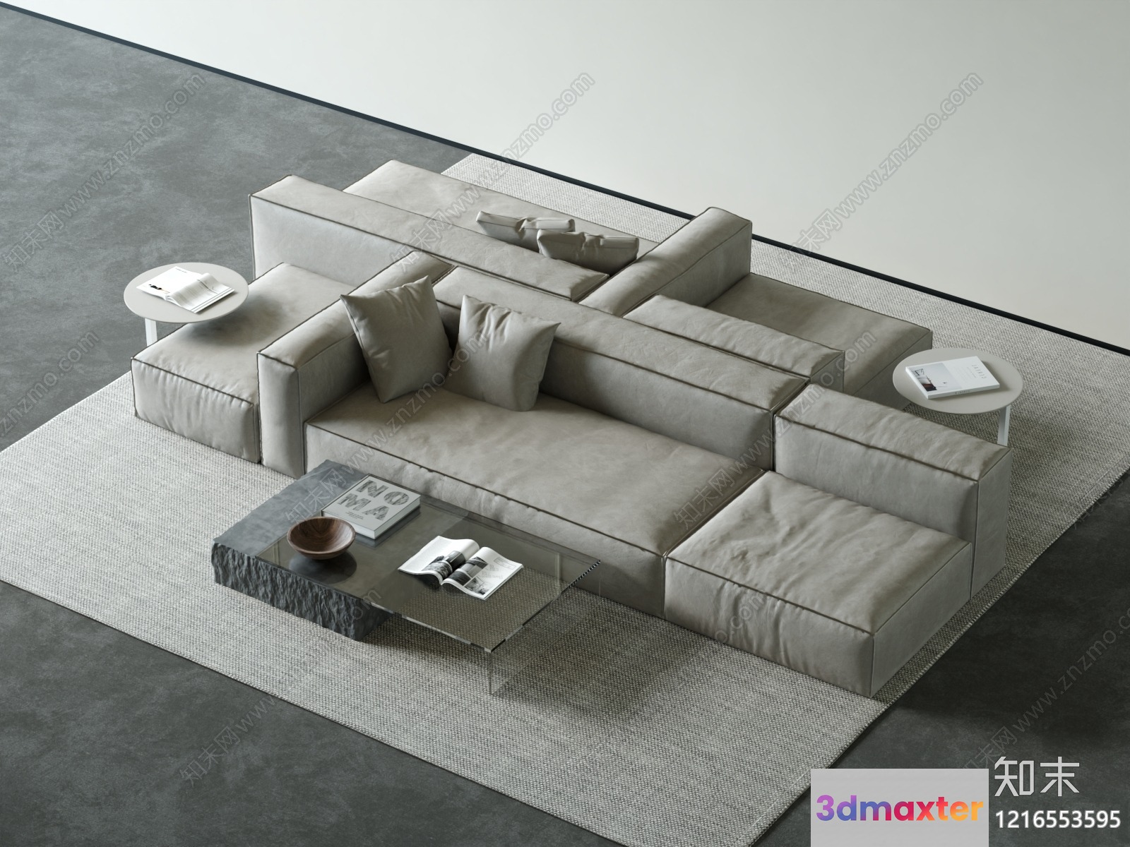 Modern Living Room 3D Model - 14504 - VRAY Render