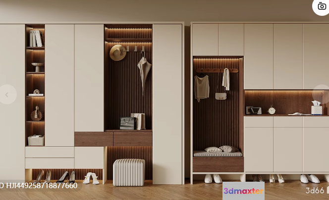 Modern Cream And Brown Closet 3D Model - 3981 - VRAY Render