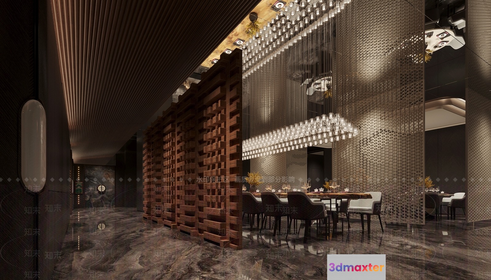 Modern Dining Room 3D Model - 15464 - VRAY Render