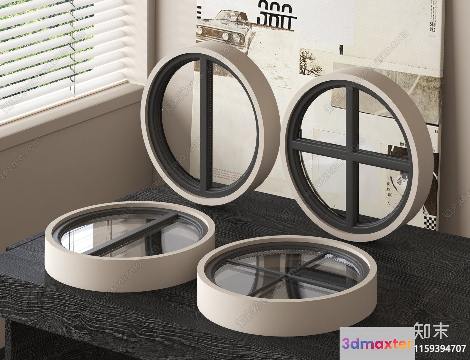 Modern Round Windows 3D Model - 10551 - VRAY Render