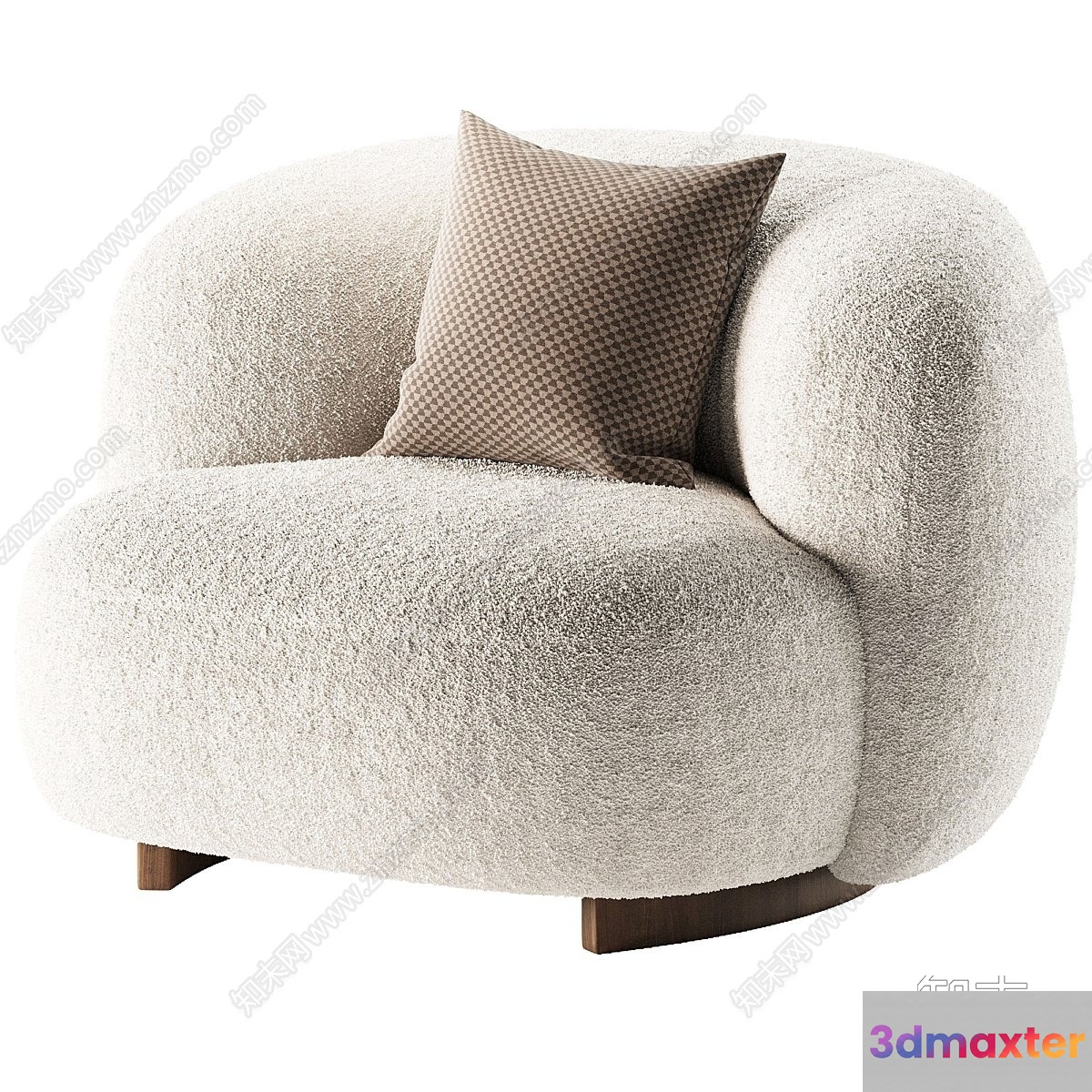 Cozy White Armchair 3D Model - 18883 - VRAY Render
