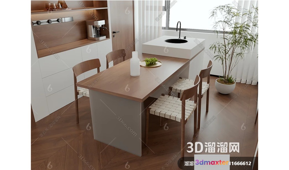 Modern Kitchen 3D Model - 7847 - VRAY Render