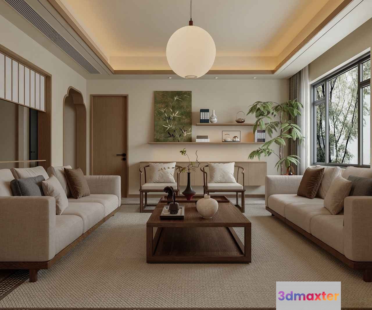 Modern Living Room 3D Model - 1417 - CORONA Render