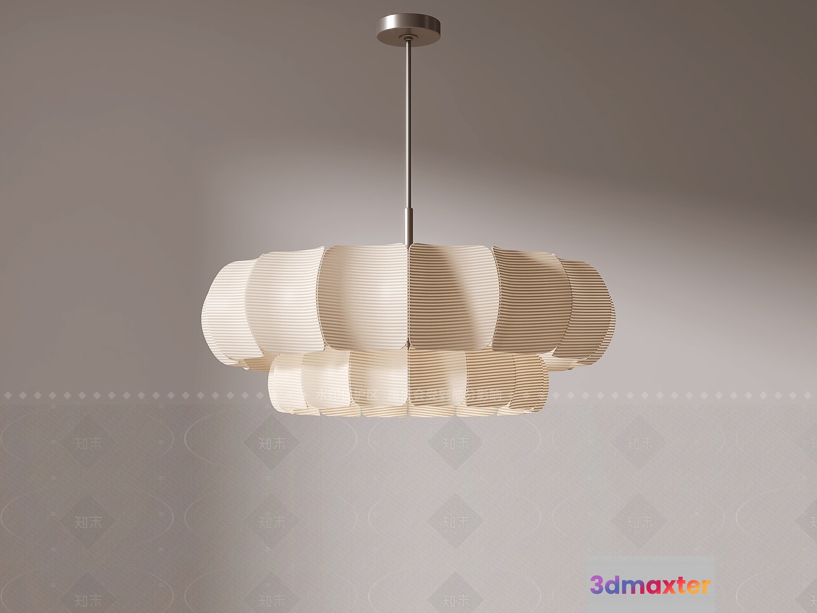 The Main Subject Is A White Lampshade With A Unique Design 3D Model - 5946 - VRAY Render