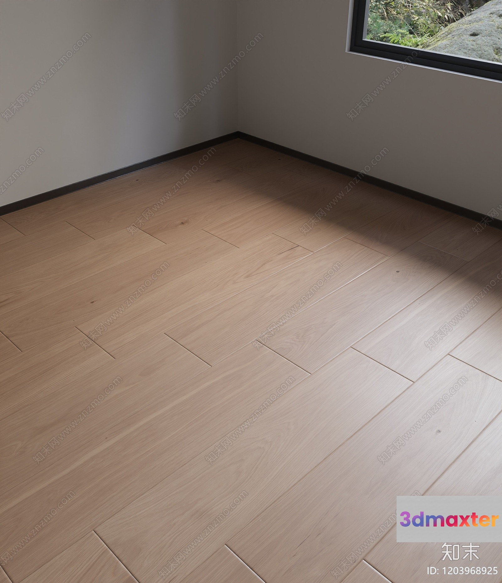 A Room With Light-Colored Wooden Floors 3D Model - 10863 - VRAY Render