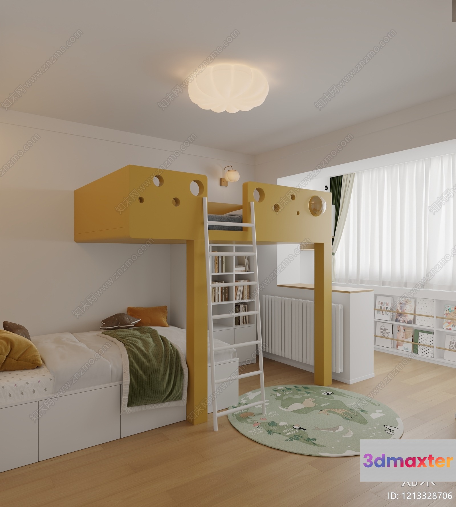 Cozy Children'S Bedroom 3D Model - 5522 - VRAY Render