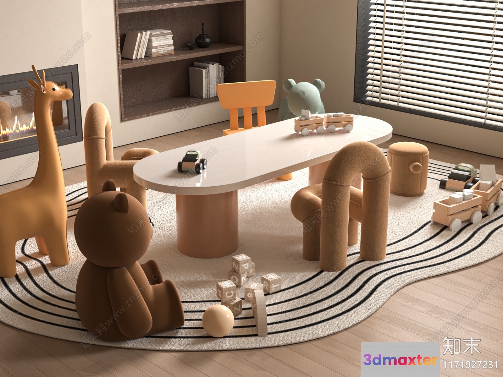 Modern Kids' Playroom 3D Model - 13572 - VRAY Render
