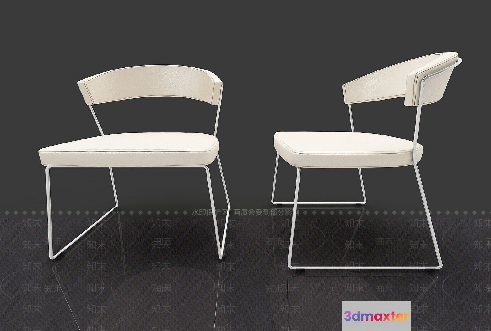 White Chairs 3D Model - 10595 - VRAY Render