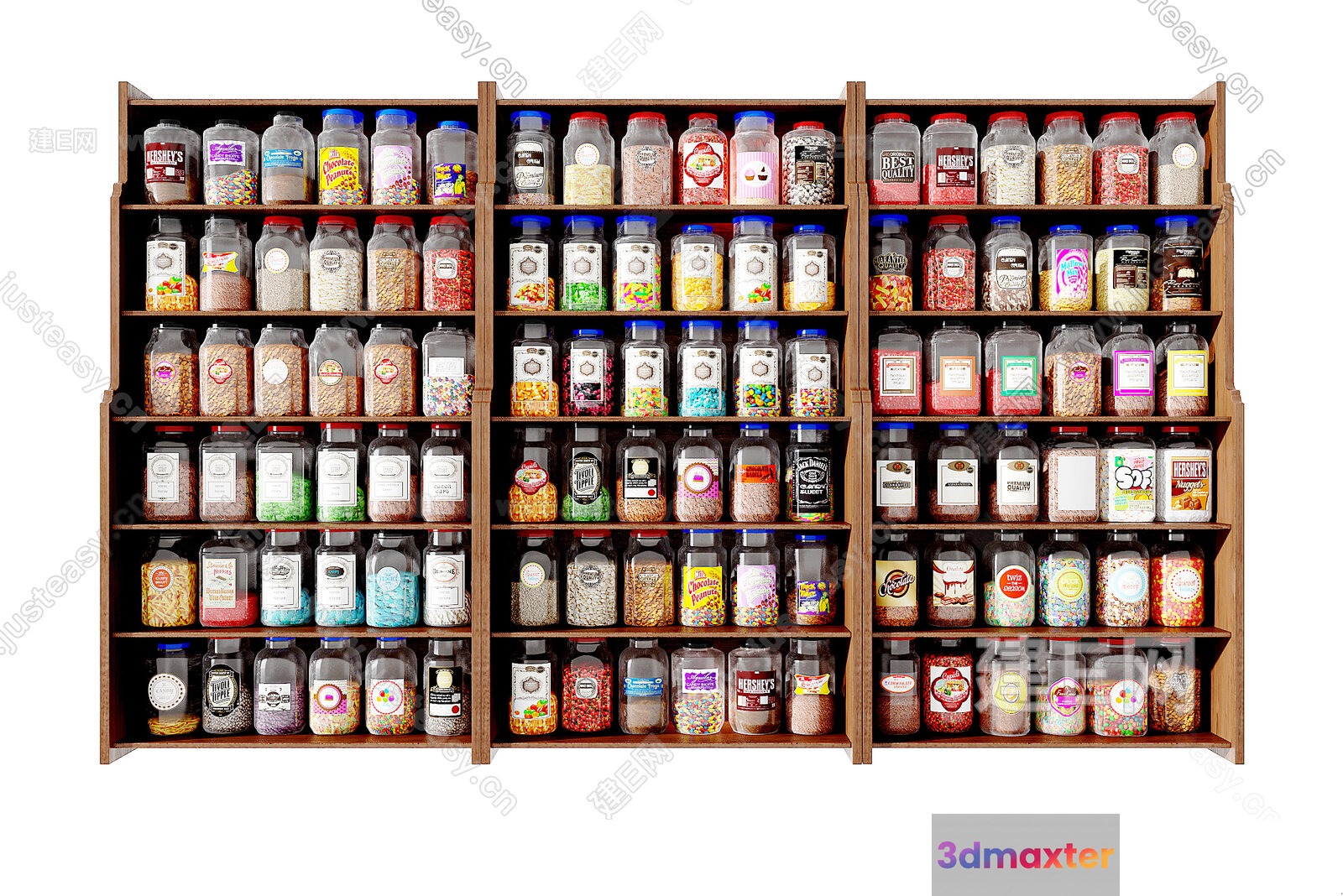 Wooden Candy Shelves 3D Model - 8847 - VRAY Render