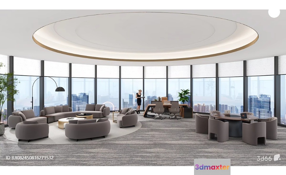 Modern Office Space 3D Model - 8825 - VRAY Render