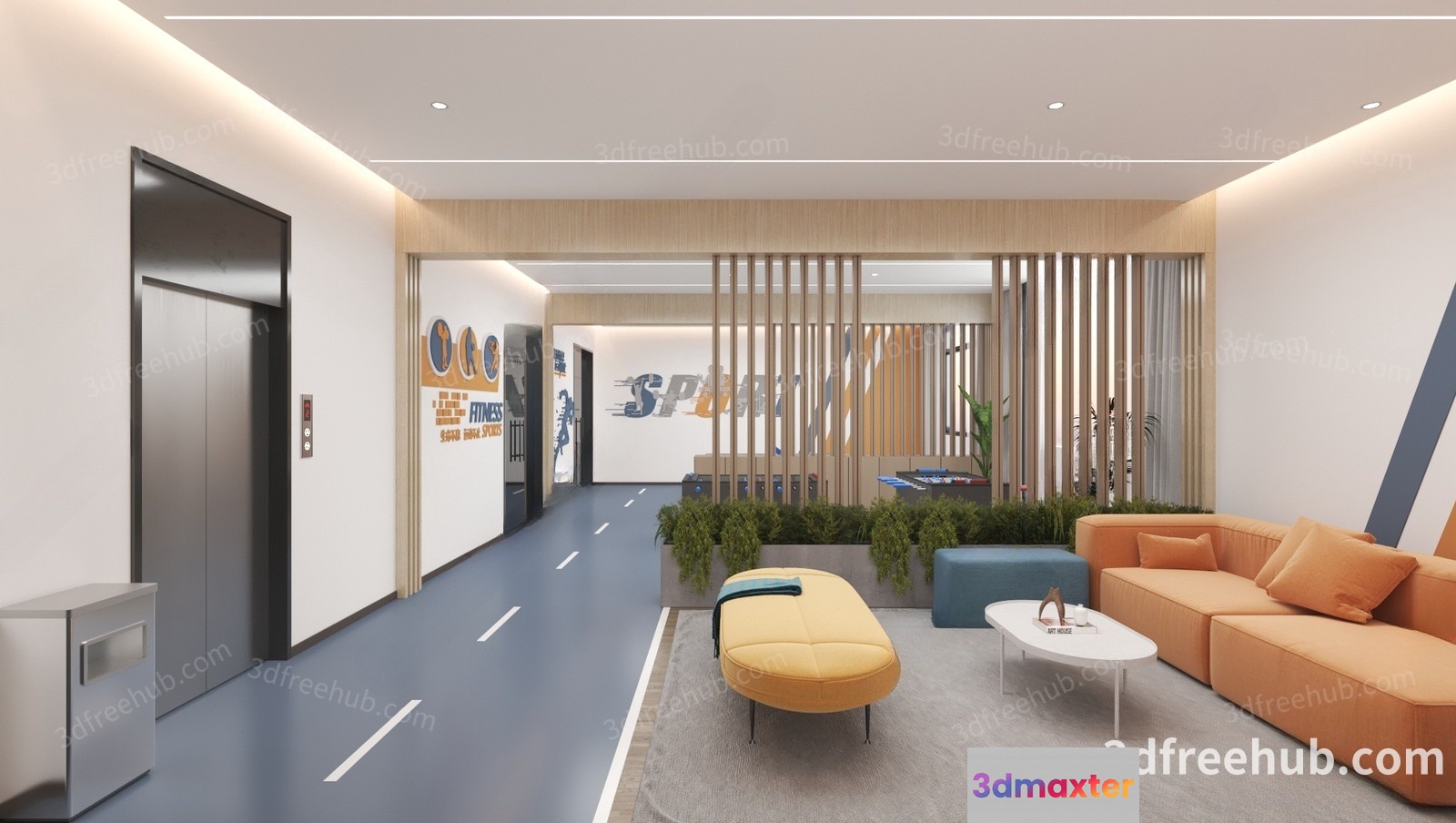 Modern Office Space 3D Model - 21262 - VRAY Render
