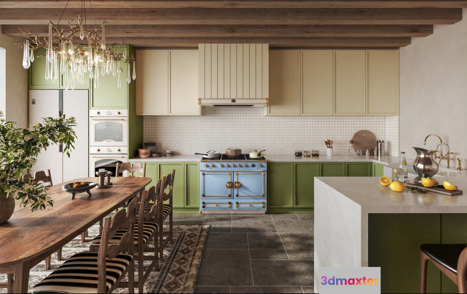 Modern Kitchen Island 3D Model - 4756 - CORONA Render