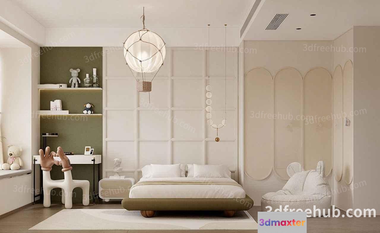 Modern Bedroom 3D Model - 20009 - VRAY Render