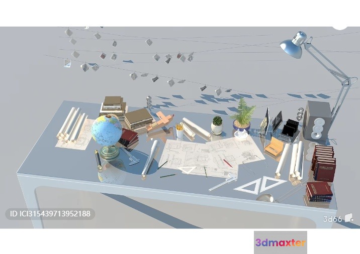A 3D Desk 3D Model - 13047 - VRAY Render