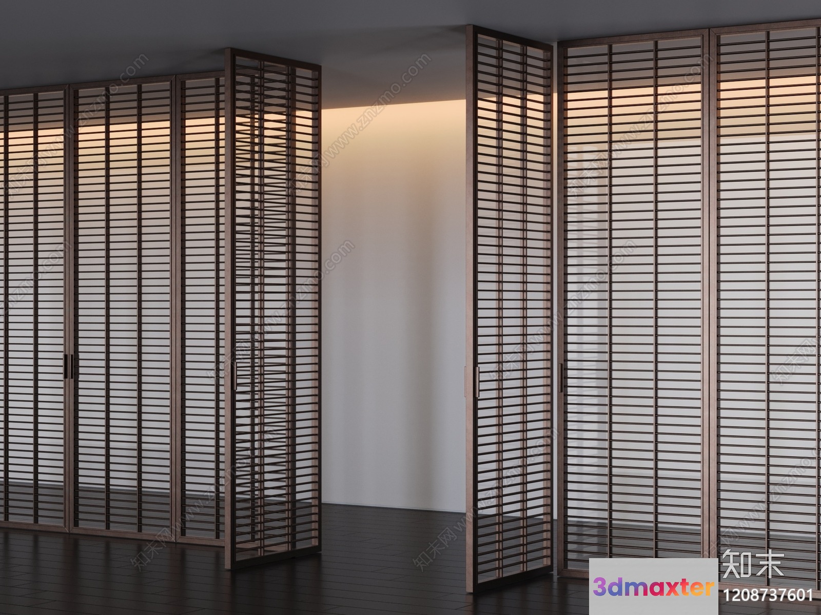 Light Wood Room Divider 3D Model - 8013 - VRAY Render