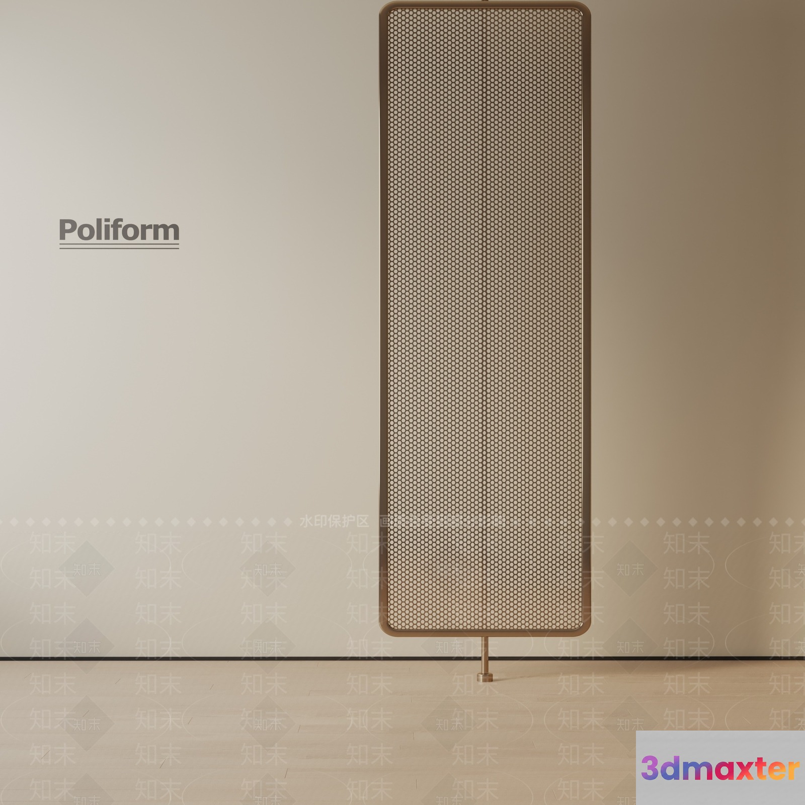A Room Divider With A Screen 3D Model - 13526 - VRAY Render