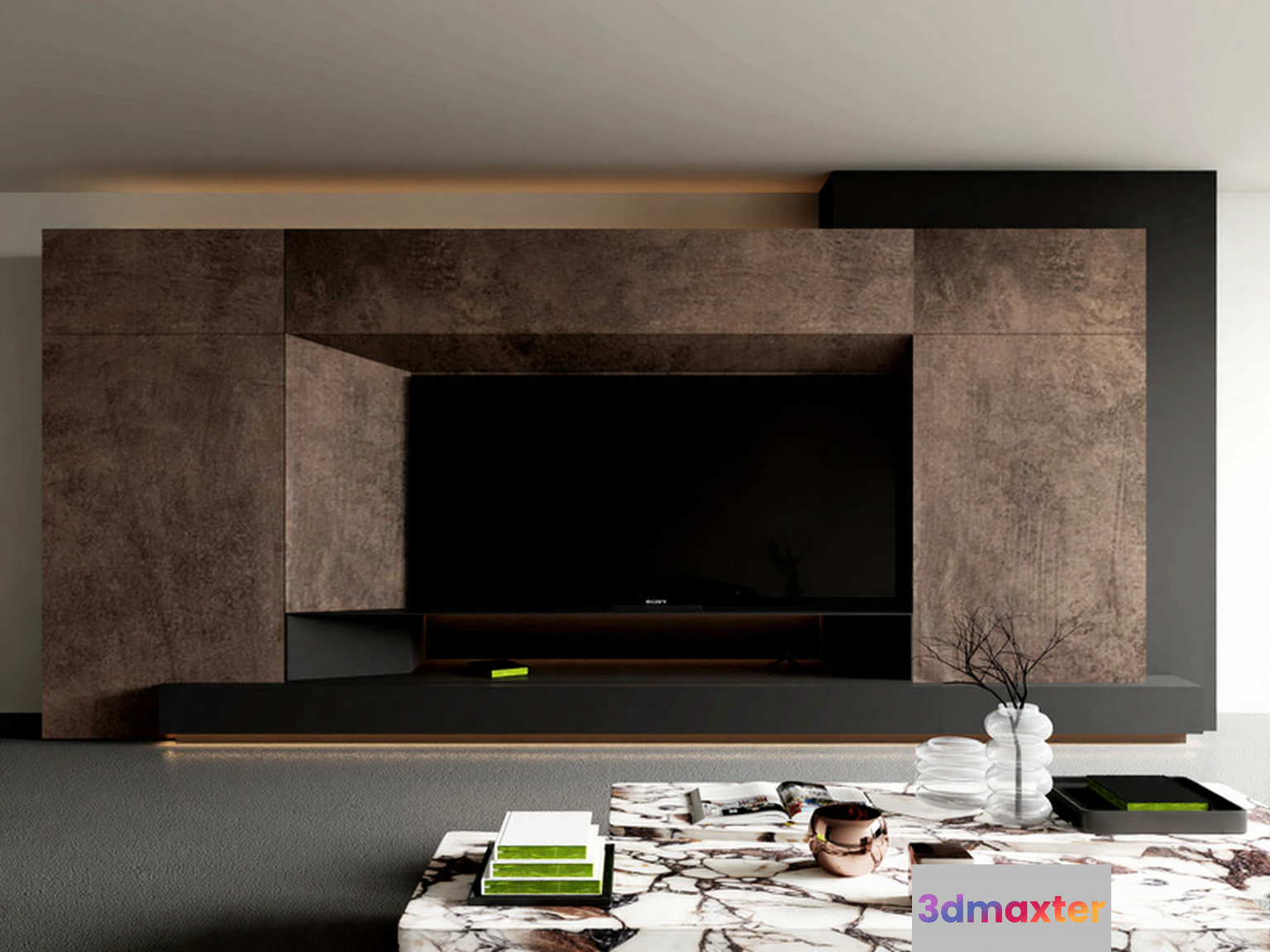 Modern Entertainment Center 3D Model - 4876 - VRAY Render