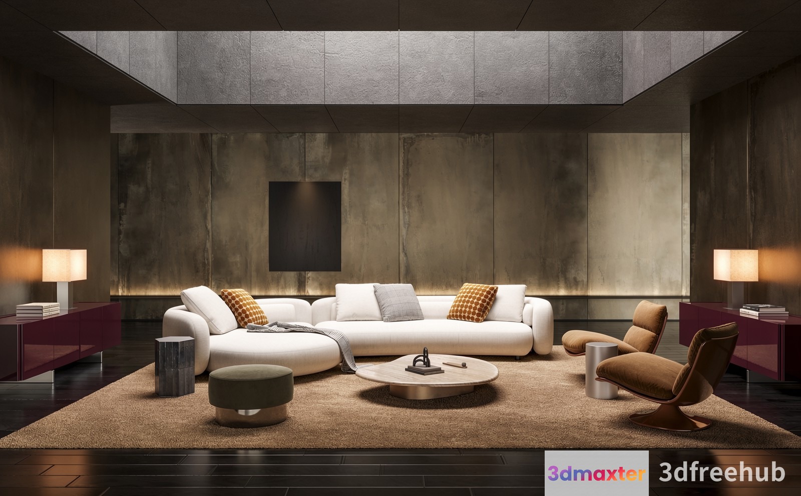 Modern Living Room 3D Model - 18931 - VRAY Render